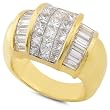 One of a Kind 3 ctw Princess & Baguette Diamond Ring in 18kt Gold