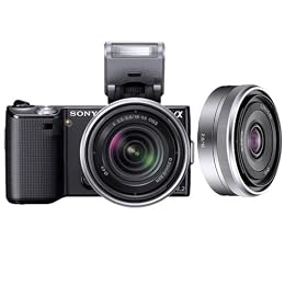 Sony NEX5KB DSLR NEX5KBK1 NEX-5K 14 2MP Digital Camera 18-55 16mm F2 8 Lenses Black
