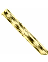 Genuine 14K Yellow Gold 7.25In 18.75mm Polished Mesh Bracelet 7.25 Inches 28 Grams Of Gold 100% Satisfaction Guaranteed.