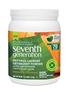 Seventh Generation  Natural Laundry Detergent Powder, Mandarin and Sandalwood, 50 Ounce