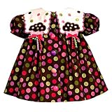 Bonnie Jean Baby Cupcake Birthday Polka Dot Dress w/Curly Ribbons (6-9 Months)