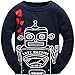 Hugbug Toddler Boys Super Cute Robot Heart Pajama Set 2-7T