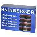 4x Hainberger Toner f�r HP Color Laserjet CP 1210 CP 1213 CP 1214 CP 1214 N CP 1215 CP 1216 CP 1217 CP 1510 CP 1513 CP 1514 N CP 1515 N CP 1516 N CP 1517 N CP 1518 NI CP 1519 N CB540A CB541A CB542A CB 543A - bk 2.200 S.,col je 1.400 S.