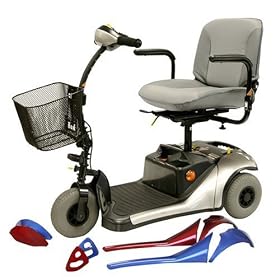 Shoprider New Dasher 9 Scooter, Grey with 3 Panel Change Colors