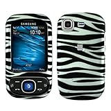 Samsung Strive A687 Cell Phone Silver/Black Zebra Protective Case Faceplate ....