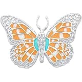 Rhodium Plated Cubic Zirconia Butterfly Pin