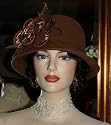Flapper Hat New Cloche Hat Design Roaring Twenties Style "Miss Sophia" Pecan Brown
