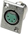 Switchcraft D4F 4-Pin Female XLR Panel Mount Plug, Nickel Finish