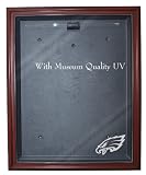 NFL Philadelphia Eagles Cabinet Style Jersey Display - Mahogany with Museum Quality UV Upgrade