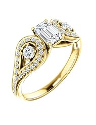 14K Yellow Gold Emerald Cut Diamond Ring -- LIFETIME WARRANTY