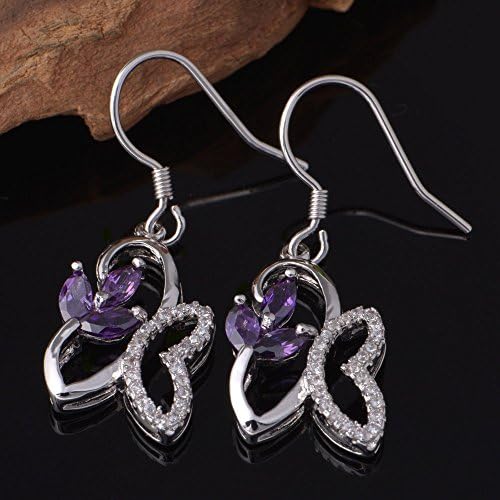 18k White Gold Gemstone and Cubic Zirconia Stud Earrings