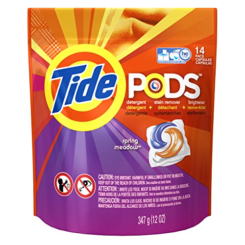 Tide Pods Spring Meadow Detergent + Stain Remover + Brightener - 14 CT