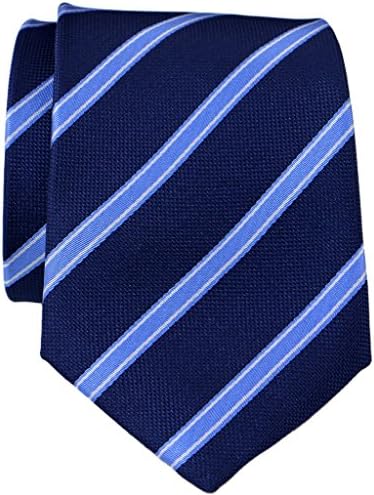 PAN PA Men's Woven Navy and Blue Stripe Neck Tie