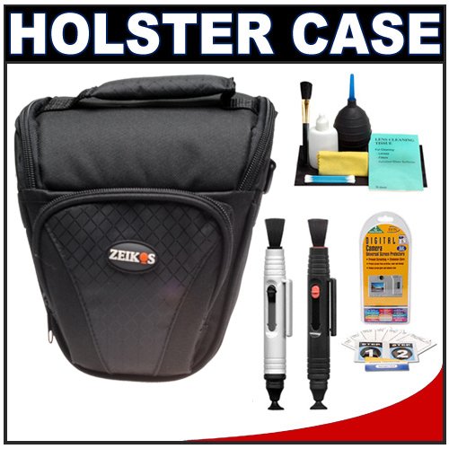 Zeikos Digital SLR Camera Holster Case + Accessory Kit for Canon EOS 7D, 5D Mark II III, 60D, Rebel T3, T3i, Nikon D3100, D3200, D5100, D7000, D800, A35, A55, A57, A65, A77 Digital SLR Cameras