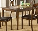 Dining Table with Marble Top in Dark Brown Finish