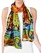 Dahlia Women's 100% Long Silk Scarf - Wassily Kandinsky 