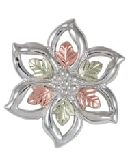 Black Hills Gold Sterling Silver FLower Lapel Pin