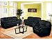 100% Genuine Bonded Black Leather Sofa and Loveseat Set