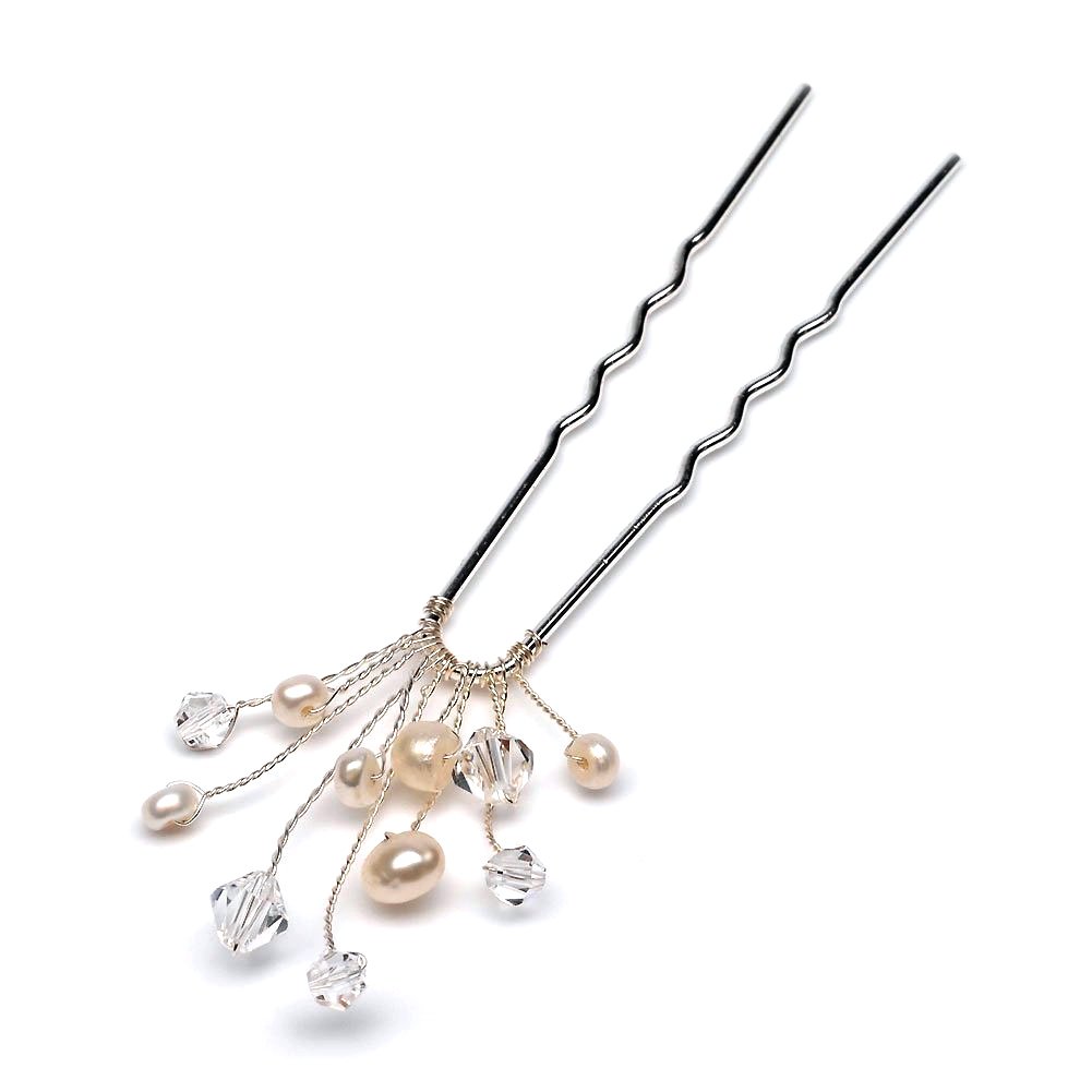 Simple Pearl & Crystal Hair Pin