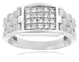 10k Choice of White or Yellow Gold Men's Diamond Chain Ring (1/4 cttw, I-J Color, I2-I3 Clarity)