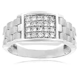 10k Choice of White or Yellow Gold Mens Diamond Chain Ring (1/4 cttw, I-J Color, I2-I3 Clarity)