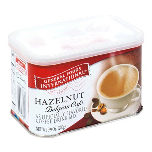 General Foods International Hazelnut Cafe Coffee Drink Mix, 9.9-Ounce Tins (Pack of 6)