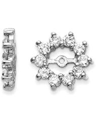14k White Gold G-H SI2 Quality Diamond Earrings Jackets. Carat Wt- 0.82ct