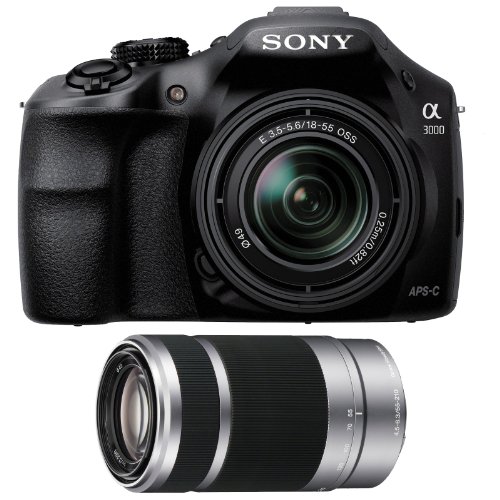 spec Sony Alpha A3000 Digital Camera with 18-55mm Lens (Black) with 55-210mm OSS Zoom Lens