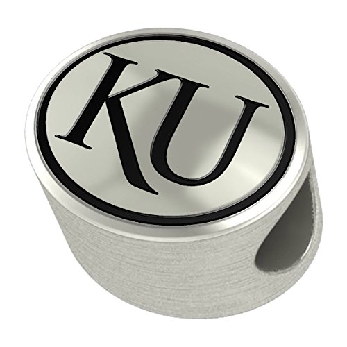 Kansas Jayhawks Silver Antiqued Bead Fits Most European Style Charm Bracelets