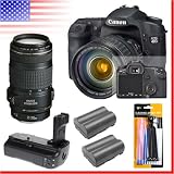 Canon EOS 40D Digital SLR Camera with 28-1355mm IS EF lens. Includes Canon 70-300mm IS lens, BG-E2N battery grip, 2 additional BP-511 batteries, Xplorer SB-6606T tripod, Fancier FT-9962 ball head, and deluxe cleaning kit.