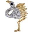 Rhinestone Flamingo Animal Brooch Pin