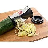 Quiseen Vegetable Spiral Slicer Handheld Make Zucchini Spaghetti & Other Veggie Pasta Comes with Cleaning Brush