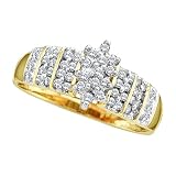 10K Yellow Gold 1/4 ct. Diamond Cluster Ring 51%2BHrNzIYCL. SL160 10K Yellow Gold 1/4 ct. Diamond Cluster Ring