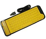 Foldable/flexible mobile 79key Keyboard washable Dustproof Yellow Great key response w/ Free PS/2 to USB Adapter