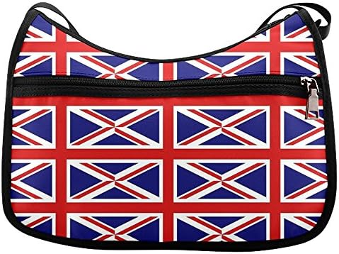 HomeWishes American Flag British Flag Oxford Fabric Crossbody Shoulder Bag for Women and Girls Black