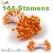 Bundle of 144 Double End Pearl Stamens 3mm Head 2in long Orange