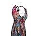 TOPTIE Summer Dress for Women, Flaming Peacock Feather Maxi Dress, Sleeveless Backless Red Long Dress