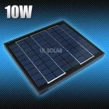 10 Watt 12 Volt High Efficiency Solar Panel W/pole Mounting - Black