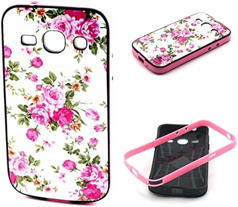 For Samsung Galaxy Core Plus Case, IVY Pink Rose Peony Flower - Luxury Cute Fashion 2in1 Border With TPU Case Cover Skin For Samsung Galaxy Core Plus (GT-G3500 / SM-G350 / G3502)