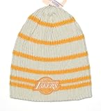 Los Angeles Lakers NBA Adidas Yellow Stripe Cuffless Knit Beanie Hat