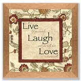 Debbie DeWitt - Words To Live By - Eduardian Floral: Live Laugh Love - Gold Frame 14.5