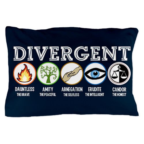 CafePress - Divergent Symbols Blue Pillow Case - Standard Size Pillow Case, 20