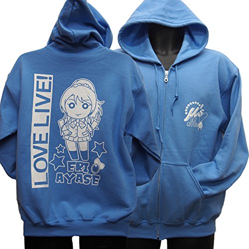 スクールアイドルえりちー(絢瀬 絵里) パーカー (M, 水色)