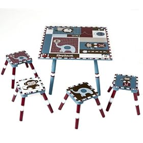 Levels of Discovery Jackson Table and 4 Stool Set, Multi-color by Levels of Discovery