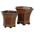 Resin Planter 2-pc. Set - Brown