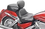 Mustang Wide Touring Seat with Driver Backrest - Vintage / Front Width 16in. / Rear Width 12.5in. 79321