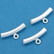 3 St. Silver Bail For Pendants Curved Tube With Ring