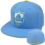 NFL Mitchell & Ness Throwback Logo Hat Cap Fitted San Diego Chargers TK03 7 7/8