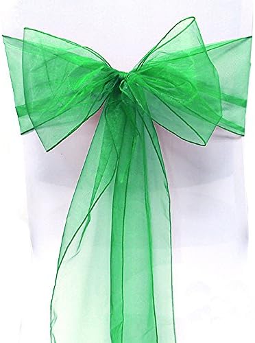25, 50, 100, 150 Pieces Wedding ORGANSA Chair Covers Sashes Bows Sash for Wedding &amp; Banguets RustiquegiftTM (150, Green)