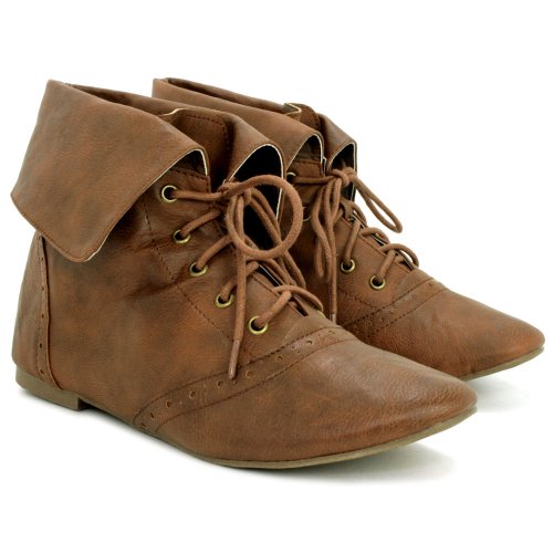 Pixie Brogue Schuh Tan Stiefel, Damen Reviews